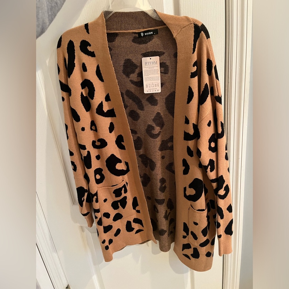 Leopard pattern cardigan